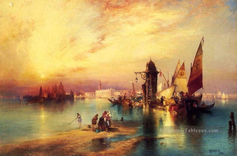Venise bateaux Thomas Moran Peintures à l'huile